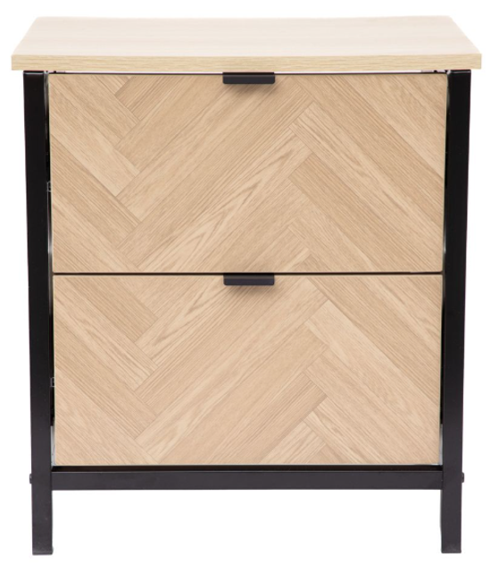 Szafka nocna HOMLA 879116 SWEN 45 x 35 x 50 cm naturalna z metalowymi nogami (5904183879116) - obraz 2