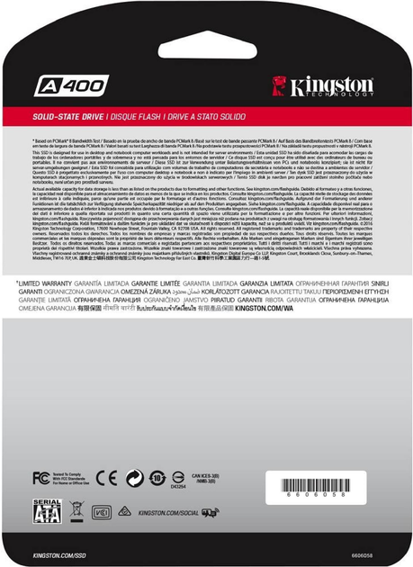 SSD диск Kingston SSDNow A400 240GB 2.5" SATAIII 3D TLC (SA400S37/240G) - изображение 5