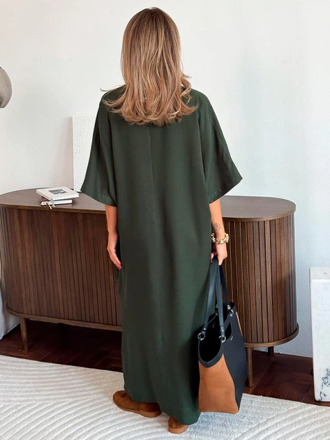 Длинное летнее женское платье ARTKNIT Эстель One Size Изумрудное (2251948374014) - Фото 2 Длинное летнее женское платье ARTKNIT Эстель One Size Изумрудное (2251948374014) - изображение 2