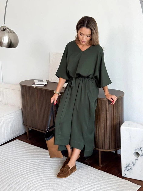 Длинное летнее женское платье ARTKNIT Эстель One Size Изумрудное (2251948374014) - Фото 4 Длинное летнее женское платье ARTKNIT Эстель One Size Изумрудное (2251948374014) - изображение 4
