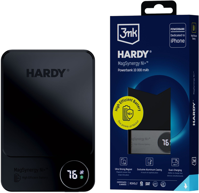 УМБ 3MK HARDY MagSynergy Ni+ 10000 mAh USB-C/Lightning Black (5903108541398) - зображення 12