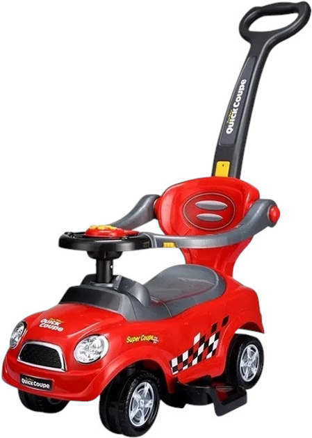 Jeździk pchacz autko Multistore skretne kola, raczka, dzwieki Czerwny 321-RED (5903769978779) - obraz 1