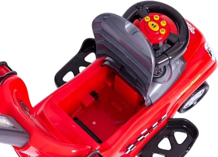 Jeździk pchacz autko Multistore skretne kola, raczka, dzwieki Czerwny 321-RED (5903769978779) - obraz 8