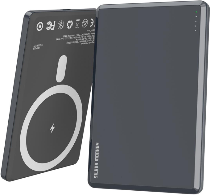 Powerbank Silver Monkey Ultra Slim 5000mAh MagSafe Grey (5905386992442) - obraz 8