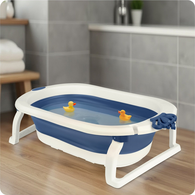 Wanienka składana Ricokids RK-286 z wkładką Biało-niebieska (5903890629175) - obraz 13