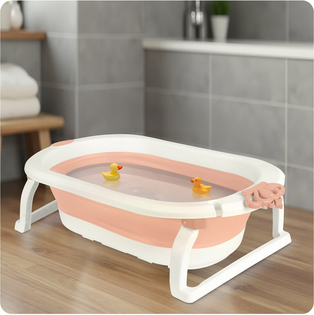Wanienka składana Ricokids RK-286 z wkładką Biało-różowa (5903890629182) - obraz 12