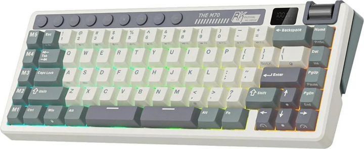 Клавіатура бездротова RK ROYAL KLUDGE M70 RGB Beige Switch Cyan Purple (RK-M70-CYANPRP-BEGSW-US) - зображення 2