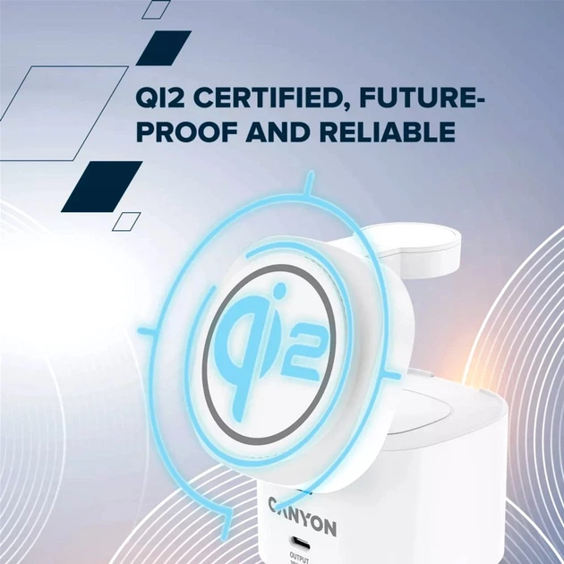 Бездротова зарядна підставка Canyon OnCharge 405 White 4-в-1 (CNS-WCS405W) - зображення 6
