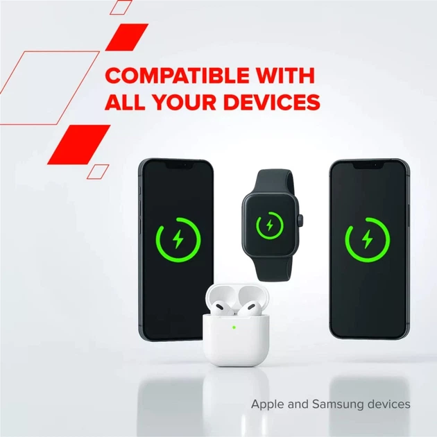 Бездротова зарядна підставка Canyon OnCharge 405 White 4-в-1 (CNS-WCS405W) - зображення 8