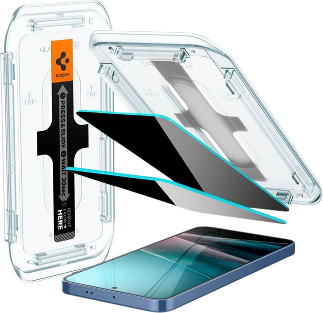 Захисне скло Spigen Glas.tR EZ Fit HD Privacy для Samsung Galaxy S25 Plus/S24 Plus 2 шт. (AGL09307) - зображення 2