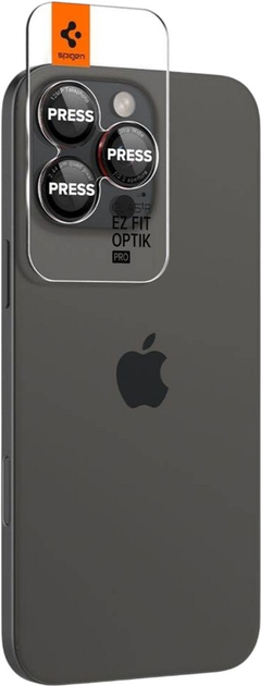 Захисне скло Spigen Glas.tR EZ Fit Optik Pro L-series для Apple iPhone 17 Pro Max/17 Pro/16 Pro Max/16 Pro/15 Pro Max/15 Pro/14 Pro Max/14 Pro Black 2 шт. (AGL05217) - зображення 3