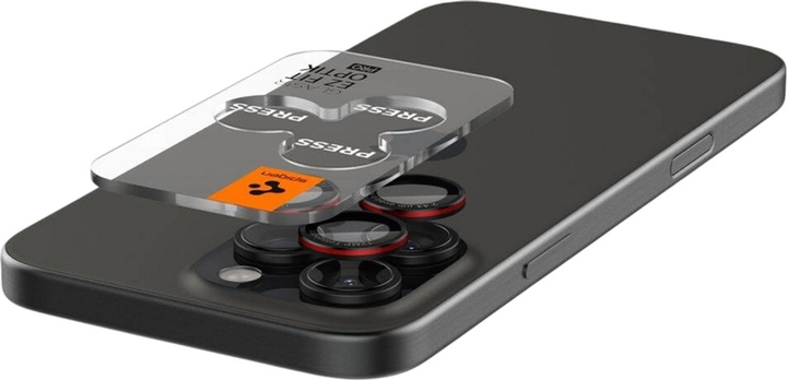 Захисне скло Spigen Glas.tR EZ Fit Optik Pro L-series для Apple iPhone 17 Pro Max/17 Pro/16 Pro Max/16 Pro/15 Pro Max/15 Pro/14 Pro Max/14 Pro Black 2 шт. (AGL05217) - зображення 4