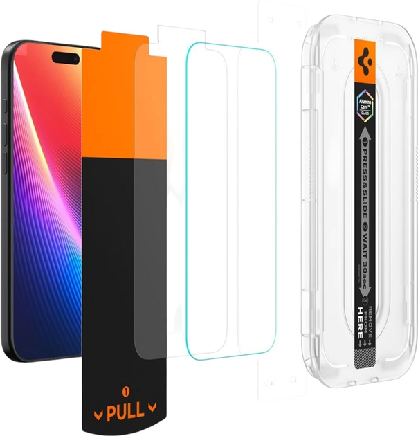 Захисне скло Spigen Glas.tR EZ Fit Pro HD Privacy для Apple iPhone 17 Pro/17/16 Pro (AGL10098) - зображення 5