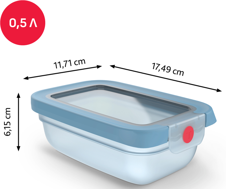 Контейнер прямоугольный Tefal oneClick 0.5 л (N1210110) - изображение 2