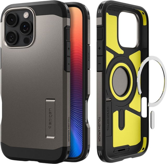 Панель Spigen Tough Armor AI MagFit для Apple iPhone 16 Pro Max Gunmetal (ACS08012) - зображення 3