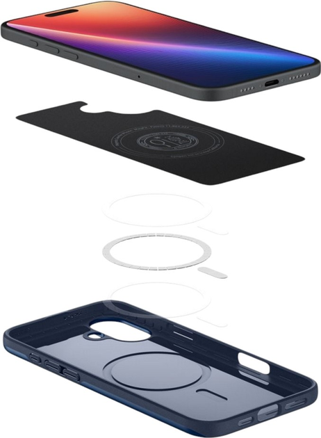 Панель Spigen Thin Fit MagFit для Apple iPhone 16 Navy Blue (ACS08187) - зображення 7