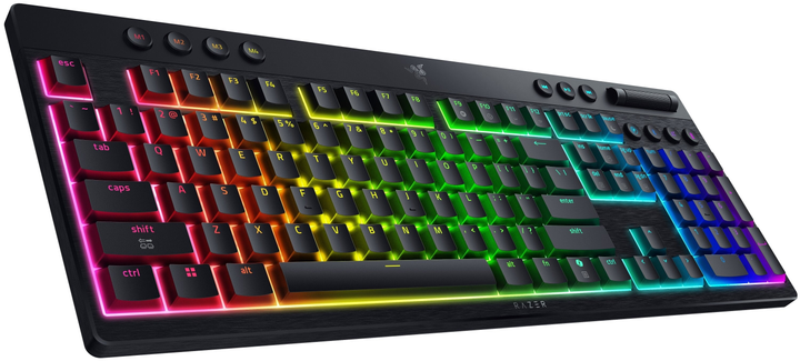 Klawiatura bezprzewodowa Razer BlackWidow V4 Low-Profile HyperSpeed Green Switch Wireless/Bluetooth/USB Black (RZ03-05270100-R3M1) - obraz 3