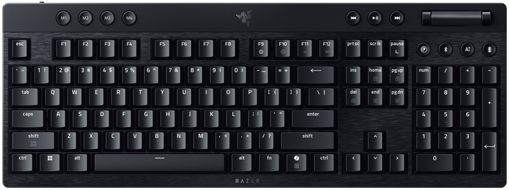 Klawiatura bezprzewodowa Razer BlackWidow V4 Low-Profile HyperSpeed Green Switch Wireless/Bluetooth/USB Black (RZ03-05270100-R3M1) - obraz 2