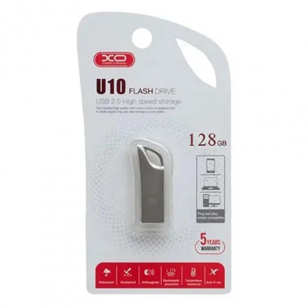 USB флешка XO U10 128 GB USB 2.0 Steel - изображение 2