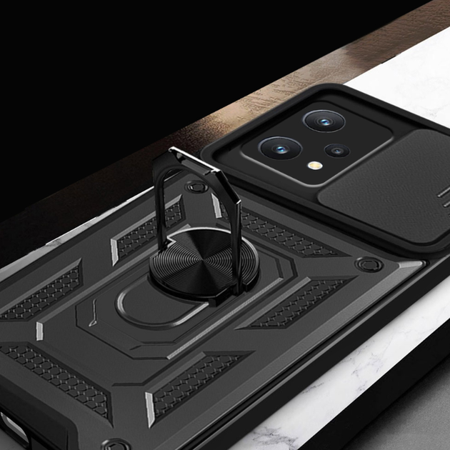 Чехол книжка Omeve Smart View для Realme 9 / 9 Pro Plus Black - изображение 2