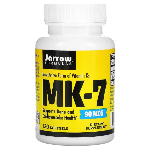 Витамин K2 в форме MK-7, 90 мкг, MK-7, Vitamin K2 as MK-7, Jarrow Formulas, 120 капсул - Фото 1 Витамин K2 в форме MK-7, 90 мкг, MK-7, Vitamin K2 as MK-7, Jarrow Formulas, 120 капсул - изображение 1