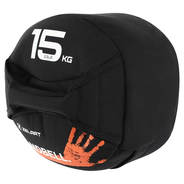 Насыпная гиря песочная 15 кг d-33 см SandBell Crossfit Zelart черный TA-7823-15-1 - изображение 6