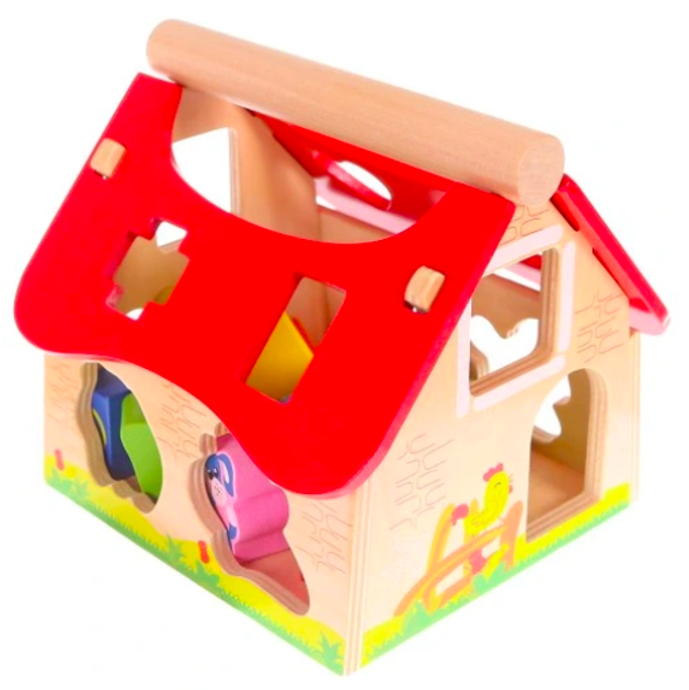 Дерев'яний сортер EcoToys із кубиками Ферма (5905817000241) - зображення 2