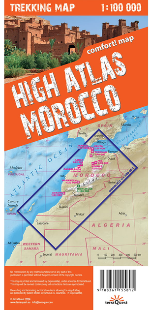 Atlas Wysoki. Maroko Laminowana mapa trekkingowa 1:100 000 (9788361155812) - obraz 2