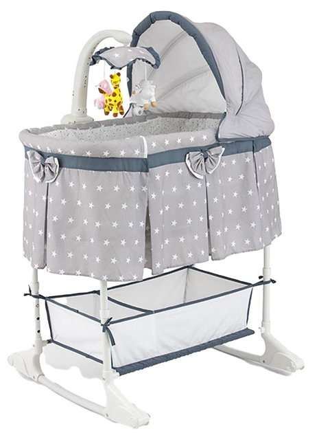 Kołyska z pilotem Milly Mally Sweet Melody Star Grey (5901761123142) - obraz 1
