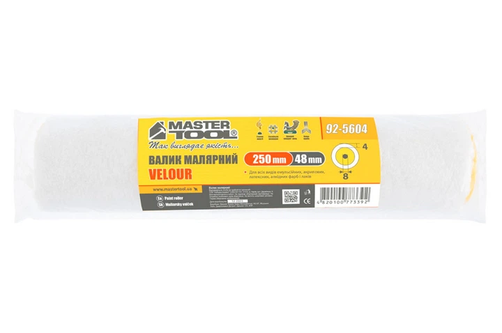 Валик велюр Mastertool 8 х 48 х 250 мм (92-5604) - изображение 3