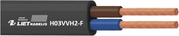 Kabel Lietkabelis H03VVH2-F 2 x 0.75 25 m Czarny (4779016546135) - obraz 1
