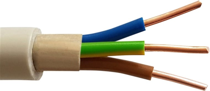 Kabel Lietkabelis KH05VV-U/NYM 3 x 2.5 10 m Biały (4779026552430) - obraz 1