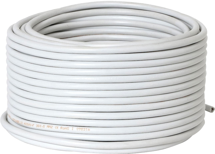Kabel Lietkabelis H03VV-F 3 x 0.5 25 m Biały (4779016542816) - obraz 2