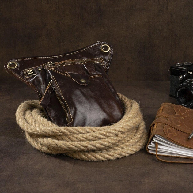 Сумка на пояс Vintage 14939 Коричнева - Фото 8 Сумка на пояс Vintage 14939 Коричнева - зображення 8