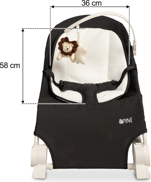 Leżaczek dziecięcy Caretero Pine Black TERO-80610 (5908310397863) - obraz 11
