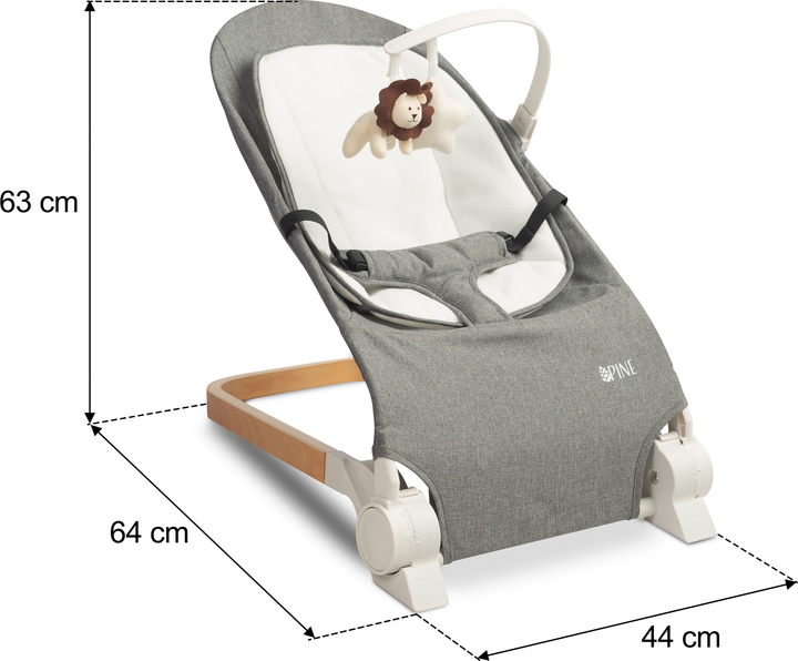 Leżaczek dziecięcy Caretero Pine Grey TERO-80611 (5908310397870) - obraz 10