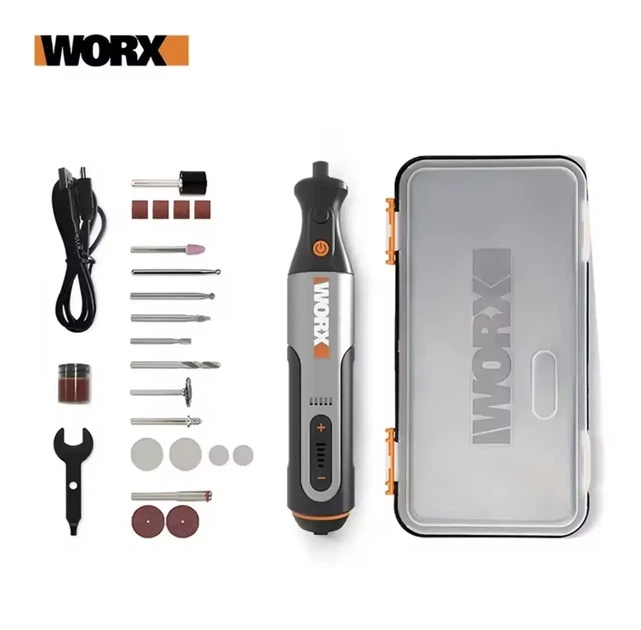Акумуляторний гравер Worx Wh 106, міні дриль з набором насадок у