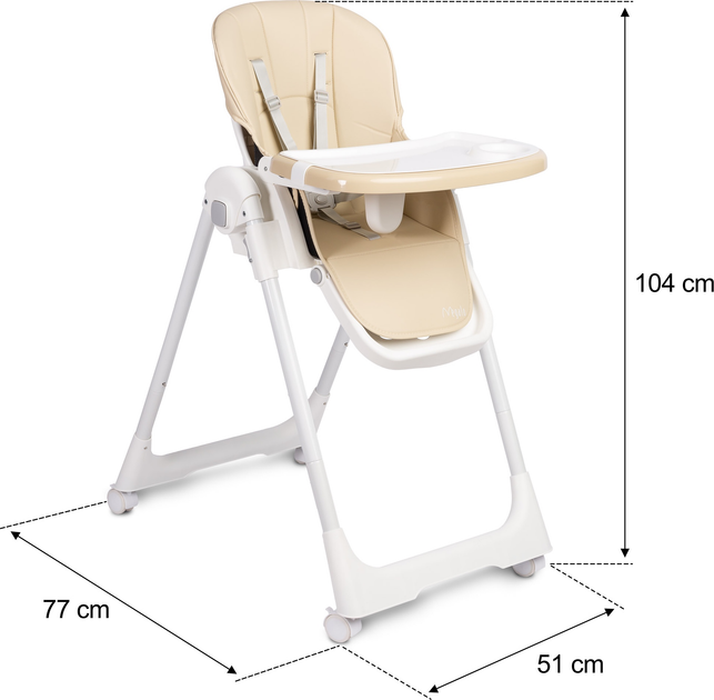 Krzesełko do karmienia Caretero Megalo Beige TERO-7712 (5908310398181) - obraz 14