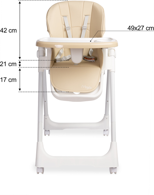 Krzesełko do karmienia Caretero Megalo Beige TERO-7712 (5908310398181) - obraz 16