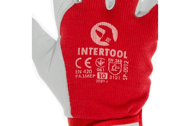 Перчатки Intertool кожаные комбинированные 10" (SP-0012) - изображение 3