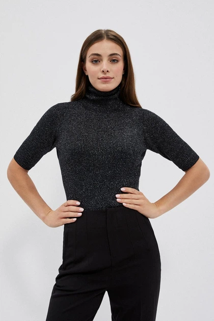 Светр жіночий MOODO 3951B XXL чорний - Фото 1 Светр жіночий MOODO 3951B XXL чорний - изображение 1