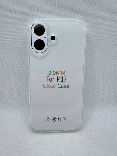 Чехол Clear Case 2мм для Apple iPhone 17 Прозрачный - Фото 1 Чехол Clear Case 2мм для Apple iPhone 17 Прозрачный - изображение 1