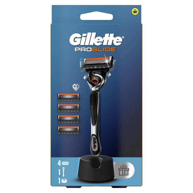 Станок для бритья мужской (бритва) Gillette Fusion ProGlide с 4 сменными картриджами + Подставка (8700216357227) - Фото 2 Станок для бритья мужской (бритва) Gillette Fusion ProGlide с 4 сменными картриджами + Подставка (8700216357227) - изображение 2