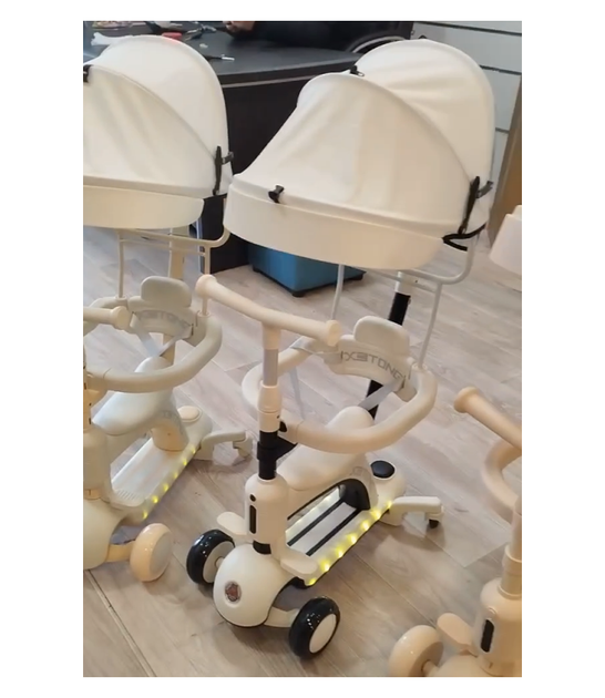 Самокат трансформер для дітей до 5 років CITY LINE Smart Baby 669 з батьківською ручкою, білий колір - изображение 8