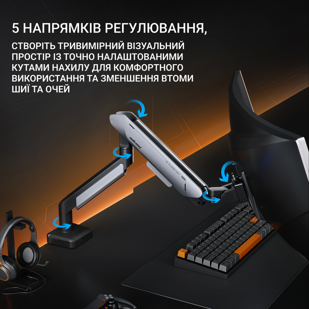 Кронштейн для монітора Anda Seat Stealth PRO II 17’’-42’’ White&Gray - зображення 11