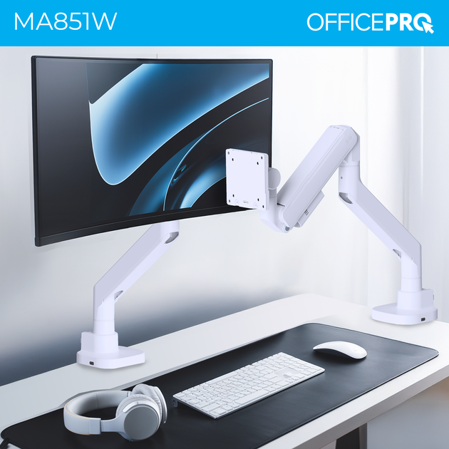 Настільне кріплення для монітора OfficePro MA851W - Фото 6 Настільне кріплення для монітора OfficePro MA851W - зображення 6