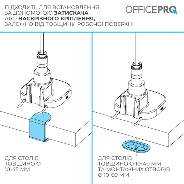 Настільне кріплення для монітора OfficePro MA851W - Фото 13 Настільне кріплення для монітора OfficePro MA851W - зображення 13