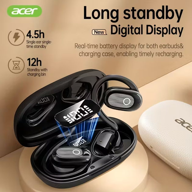 Bluetooth наушники ACER OHR553 Pure Bass Sound для спорта черные