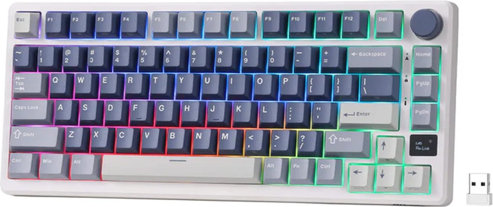 Klawiatura bezprzewodowa RK ROYAL KLUDGE M75 RGB Brown Switch Ocean Blue (RK-M75-OCBLU-BRNSW-US) - obraz 2
