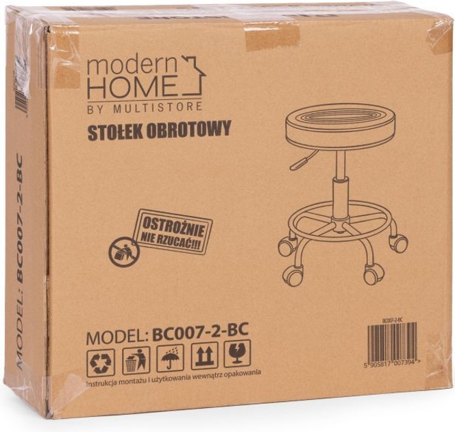 Stołek obrotowy medyczny ModernHome by Multistore BC007-2-BC regulowany Czarny (5905817007394) - obraz 12